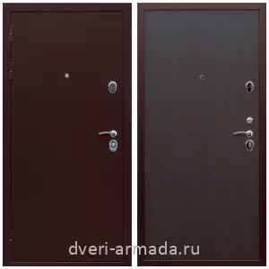Входные двери с двумя петлями, Недорогая дверь входная Армада Люкс Антик медь / МДФ 6 мм ПЭ Венге