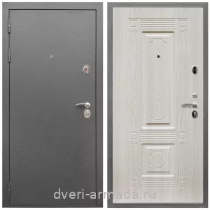 Входные двери Эврика, Дверь входная Армада Оптима Антик серебро / МДФ 6 мм ФЛ-2 Дуб белёный
