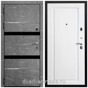 Черные входные двери, Металлическая дверь входная Армада Престиж Черная шагрень МДФ 16 мм Торос графит / МДФ 16 мм ФЛ-119 Белый матовый