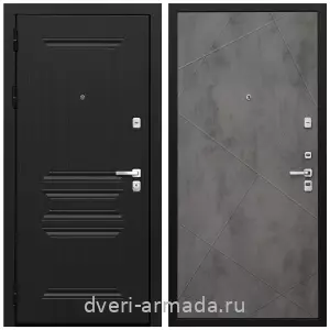 МДФ, Дверь входная Армада Экстра МДФ 10 мм ФЛ-243 Черная шагрень / МДФ 10 мм ФЛ-291 Бетон темный