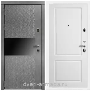 3 контура, Дверь входная Армада Престиж Белая шагрень МДФ 16 мм Штукатурка графит / ФЛ-117 Белый матовый
