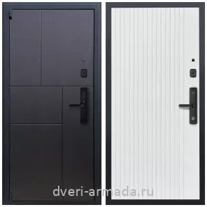 МДФ, Дверь входная Армада Бастион МДФ 16 мм Kaadas S500 / МДФ 16 мм ФЛ-Вектор Белый матовый