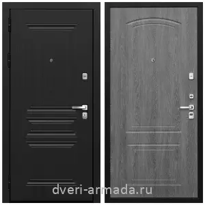 Двери МДФ для квартиры, Дверь входная железная Армада Экстра МДФ 10 мм ФЛ-243 Черная шагрень / МДФ 6 мм ФЛ-138 Дуб Филадельфия графит на заказ