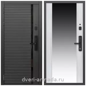 Входные двери 2050 мм, Умная входная смарт-дверь Армада Каскад BLACK МДФ 10 мм Kaadas S500 / МДФ 16 мм СБ-16 Сандал белый