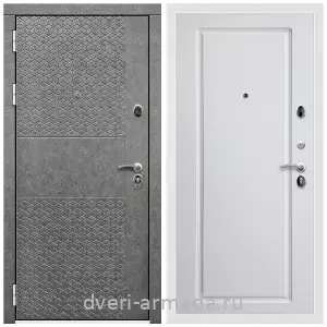 Правые входные двери, Дверь входная Армада Престиж Белая шагрень МДФ 16 мм Штукатурка графит ФЛС - 502 / ФЛ-119 Белый матовый