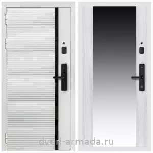 Входные двери 2050 мм, Умная входная смарт-дверь Армада Каскад WHITE МДФ 10 мм Kaadas S500 / МДФ 16 мм СБ-16 Сандал белый