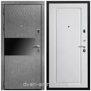 Правые входные двери, Дверь входная Армада Престиж Черная шагрень МДФ 16 мм Штукатурка графит / МДФ 16 мм ФЛ-119 Белый матовый