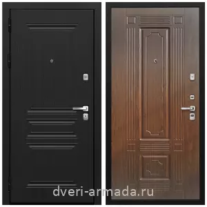 Двери МДФ для квартиры, Дверь входная Армада Экстра МДФ 10 мм ФЛ-243 Черная шагрень / МДФ 6 мм ФЛ-2 Мореная береза от производителя