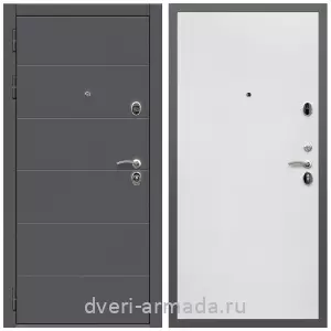 Двери МДФ для квартиры, Дверь входная Армада Роуд МДФ 10 мм / МДФ 10 мм Гладкая Белый матовый