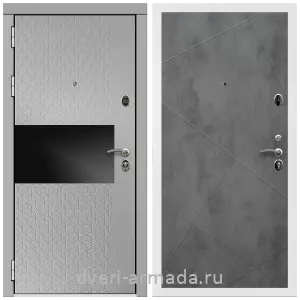 Входные металлические двери в Московской области, Дверь входная Армада Престиж Белая шагрень МДФ 16 мм Милк рикамо софт / МДФ 10 мм ФЛ-291 Бетон темный