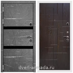 Входные двери с двумя петлями, Дверь входная Армада Престиж Белая шагрень МДФ 16 мм Торос графит / ФЛ-57 Дуб шоколад