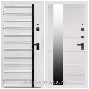 Входные двери с зеркалом МДФ, Дверь входная Армада Каскад WHITE МДФ 10 мм / МДФ 16 мм ФЛЗ-Сити Белый матовый