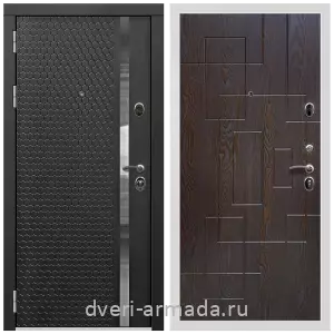 Входные двери с двумя петлями, Дверь входная Армада Престиж Белая шагрень МДФ 16 мм ФЛН - 501 / МДФ 16 мм ФЛ-57 Дуб шоколад