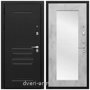 Белые двери с зеркалом, Дверь входная Армада Экстра МДФ 10 мм ФЛ-243 Черная шагрень / МДФ 16 мм ФЛЗ пастораль Бетон светлый