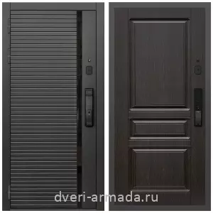 Входные двери Йошкар-Ола, Умная входная смарт-дверь Армада Каскад BLACK МДФ 10 мм Kaadas K9 / МДФ 16 мм ФЛ-243 Венге