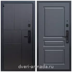 МДФ, Дверь входная Армада Бастион МДФ 16 мм Kaadas S500 / МДФ 16 мм ФЛ-243 Графит нубук