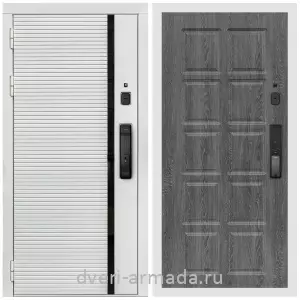 Входные двери 880 мм, Умная входная смарт-дверь Армада Каскад WHITE МДФ 10 мм Kaadas K9 / МДФ 10 мм ФЛ-38 Дуб Филадельфия графит