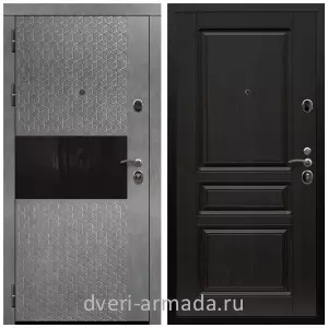 Черные входные двери, Металлическая дверь входная Армада Престиж Черная шагрень МДФ 16 мм Штукатурка графит / МДФ 16 мм ФЛ-243 Венге