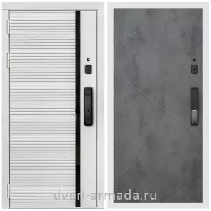 Современные входные двери, Умная входная смарт-дверь Армада Каскад WHITE МДФ 10 мм Kaadas K9 / МДФ 10 мм ФЛ-291 Бетон темный