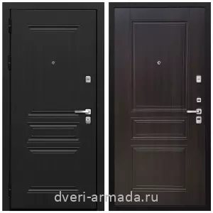 Двери МДФ для квартиры, Дверь входная Армада Экстра МДФ 10 мм ФЛ-243 Черная шагрень / МДФ 6 мм ФЛ-243 Эковенге недорогая