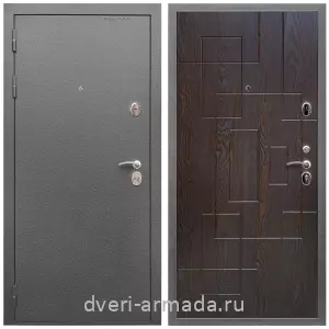 Входные двери толщиной 80 мм, Дверь входная Армада Оптима Антик серебро / МДФ 16 мм ФЛ-57 Дуб шоколад