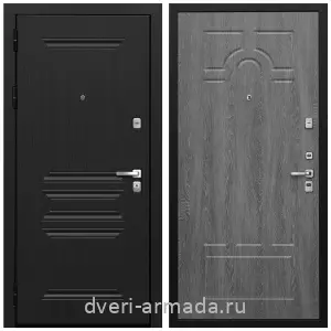 Входные двери МДФ с двух сторон, Дверь входная со звукоизоляцией Армада Экстра МДФ 10 мм ФЛ-243 Черная шагрень / МДФ 6 мм ФЛ-58 Дуб Филадельфия графит