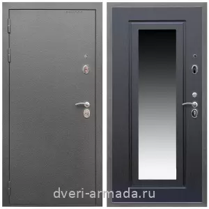 С зеркалом, Дверь входная Армада Оптима Антик серебро / МДФ 16 мм ФЛЗ-120 Венге