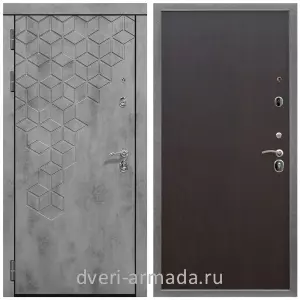 МДФ, Дверь входная Армада Квадро МДФ 16 мм Бетон тёмный / МДФ 6 мм ПЭ Венге