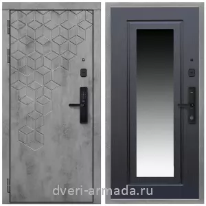 Белые двери с зеркалом, Дверь входная Армада Квадро МДФ 16 мм Kaadas S500 / МДФ 16 мм ФЛЗ-120 Венге