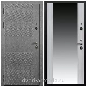 Двери МДФ для квартиры, Дверь входная Армада Престиж Черная шагрень МДФ 16 мм Штукатурка графит ФЛС - 502 / МДФ 16 мм СБ-16 Сандал белый