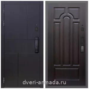 Темные входные двери, Умная входная смарт-дверь Армада Оникс МДФ 10 мм Kaadas K9 / МДФ 6 мм ФЛ-58 Венге