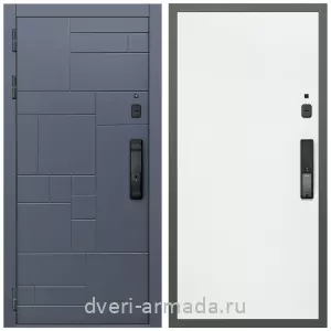 Входные двери 2050 мм, Умная входная смарт-дверь Армада Аккорд МДФ 10 мм Kaadas K9 / МДФ 10 мм Гладкая Белый матовый