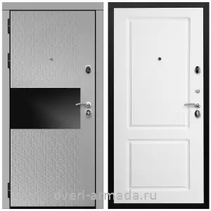 Готовые входные двери, Дверь входная Армада Престиж Черная шагрень МДФ 16 мм Милк рикамо софт / МДФ 16 мм ФЛ-117 Белый матовый