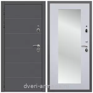 Белые двери с зеркалом, Дверь входная Армада Роуд МДФ 10 мм / МДФ 16 мм ФЛЗ-Пастораль, Ясень белый