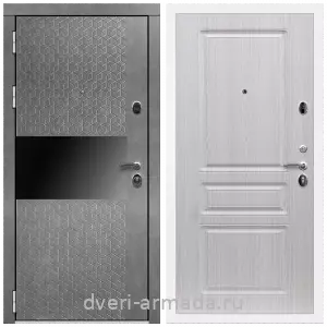 Левые входные двери, Дверь входная Армада Престиж Белая шагрень МДФ 16 мм Штукатурка графит / ФЛ-243 Дуб беленый