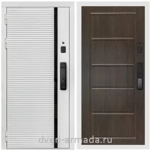 Входные двери 2050 мм, Умная входная смарт-дверь Армада Каскад WHITE МДФ 10 мм Kaadas K9 / МДФ 6 мм ФЛ-39 Венге