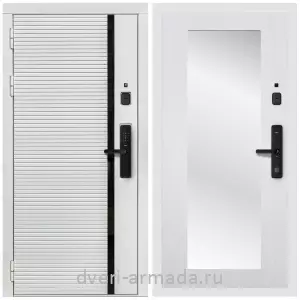 Входные двери 2050 мм, Умная входная смарт-дверь Армада Каскад WHITE МДФ 10 мм Kaadas S500 / МДФ 16 мм ФЛЗ-Пастораль, Ясень белый