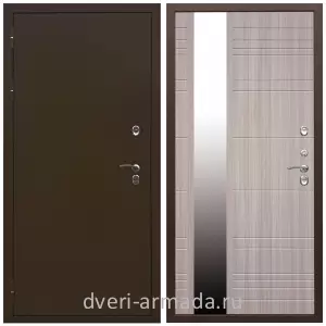 Коричневые входные двери, Металлическая коричневая дверь входная уличная в дом Армада Термо Молоток коричневый/ МДФ 16 мм ФЛЗ-Сити Сандал белый