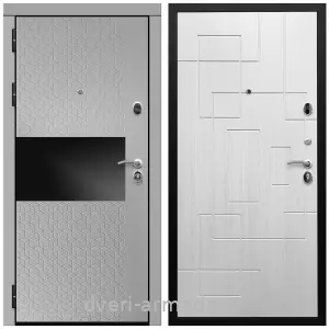 Входные двери лофт, Дверь входная Армада Престиж Черная шагрень МДФ 16 мм Милк рикамо софт / МДФ 16 мм ФЛ-57 Белый жемчуг