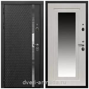 Входные двери с двумя петлями, Дверь входная Армада Престиж Черная шагрень МДФ 16 мм ФЛН - 501/ МДФ 16 мм ФЛЗ-120 Дуб беленый