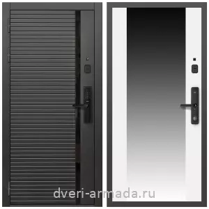 Входные двери Йошкар-Ола, Умная входная смарт-дверь Армада Каскад BLACK Kaadas S500 / МДФ 16 мм СБ-16 Белый матовый
