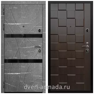 Черные входные двери, Металлическая дверь входная Армада Престиж Черная шагрень МДФ 16 мм Торос графит / МДФ 16 мм ОЛ-39 Эковенге
