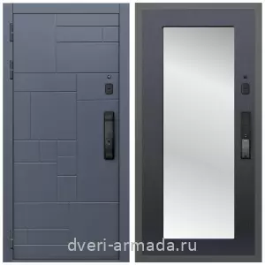 Белые двери с зеркалом, Умная входная смарт-дверь Армада Аккорд МДФ 10 мм Kaadas K9 / МДФ 16 мм ФЛЗ-Пастораль, Венге