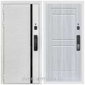 Входные двери 880 мм, Умная входная смарт-дверь Армада Каскад WHITE МДФ 10 мм Kaadas K9 / МДФ 10 мм ФЛ-242 Сандал белый