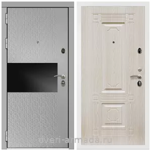 Входные двери с двумя петлями, Дверь входная Армада Престиж Белая шагрень МДФ 16 мм Милк рикамо софт / МДФ 16 мм ФЛ-2 Дуб беленый
