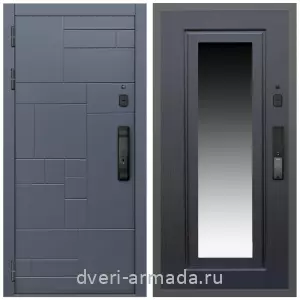 Белые двери с зеркалом, Умная входная смарт-дверь Армада Аккорд МДФ 10 мм Kaadas K9 / МДФ 16 мм ФЛЗ-120 Венге