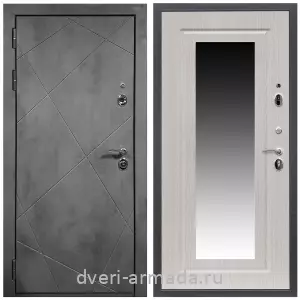 Входные двери с зеркалом МДФ, Дверь входная Армада Лофт МДФ 16 мм ФЛ-291 Бетон тёмный / МДФ 16 мм ФЛЗ-120 Дуб белёный
