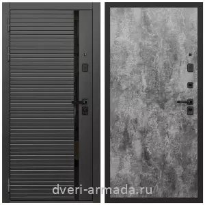 МДФ, Дверь входная Армада Каскад BLACK МДФ 10 мм / МДФ 6 мм ПЭ Цемент темный