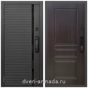 Входные двери 2050 мм, Умная входная смарт-дверь Армада Каскад BLACK МДФ 10 мм Kaadas K9 / МДФ 6 мм ФЛ-243 Эковенге