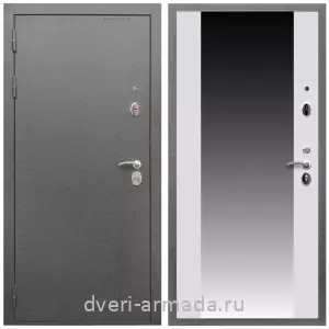 Белые двери с зеркалом, Дверь входная Армада Оптима Антик серебро / МДФ 16 мм СБ-16 Белый матовый
